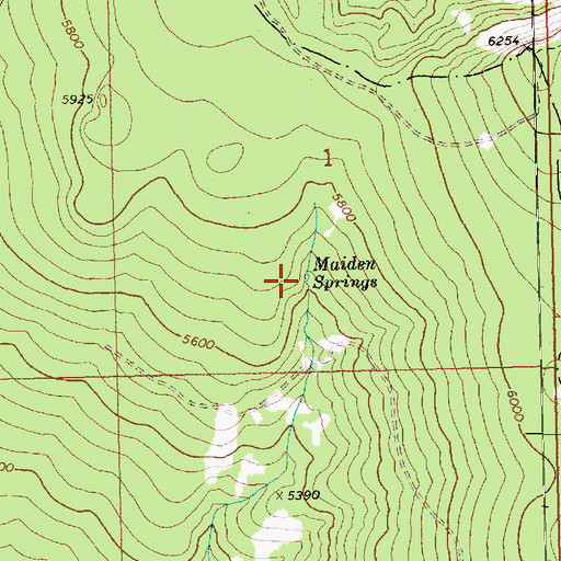 Topographic Map of Maiden Springs, WA