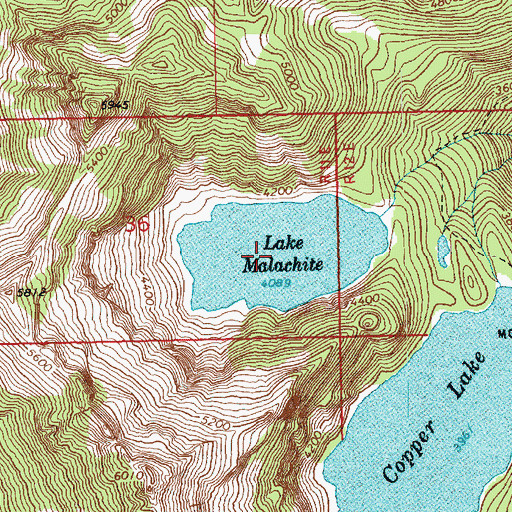 Topographic Map of Lake Malachite, WA