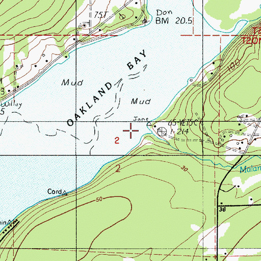 Topographic Map of Malaney Creek, WA