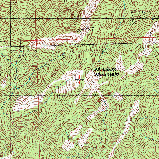 Topographic Map of Malcolm Mountain, WA
