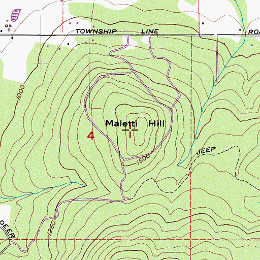 Topographic Map of Maletti Hill, WA
