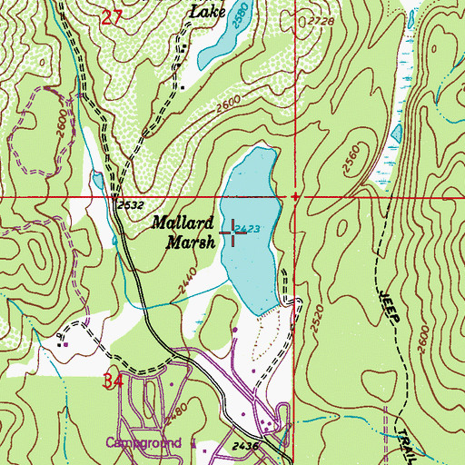Topographic Map of Mallard Marsh, WA