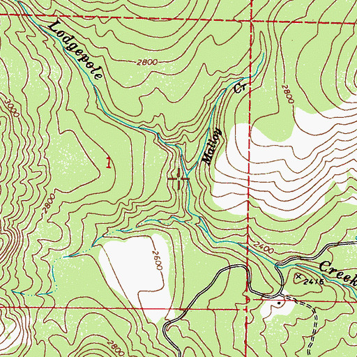 Topographic Map of Malloy Creek, WA
