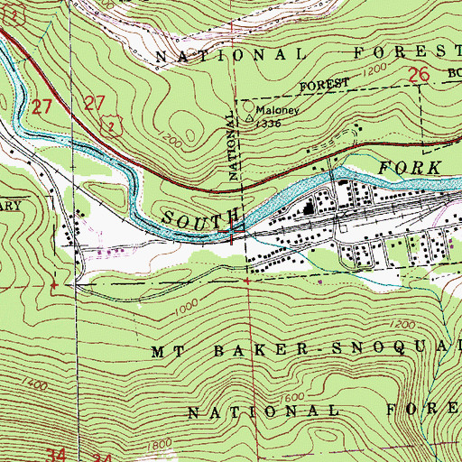 Topographic Map of Malaney Creek, WA