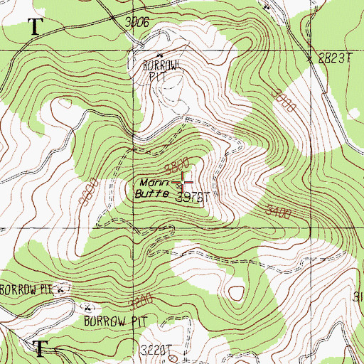 Topographic Map of Mann Butte, WA