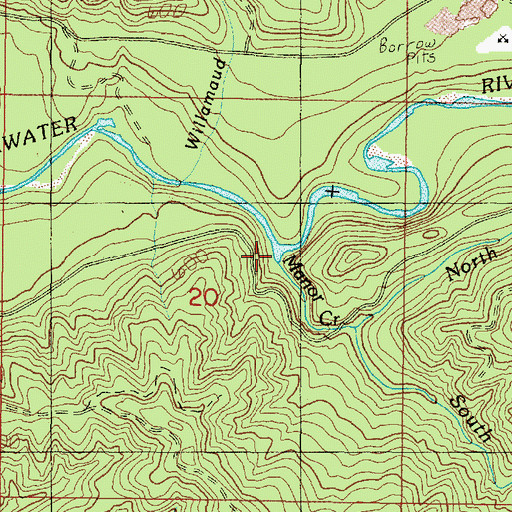 Topographic Map of Manor Creek, WA