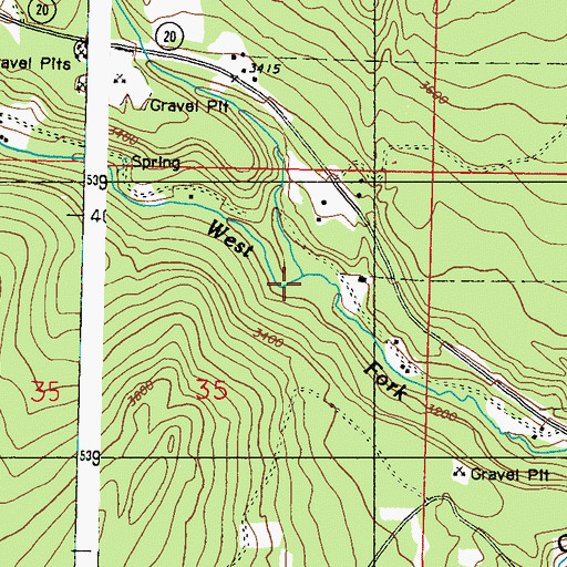 Topographic Map of Maple Creek, WA
