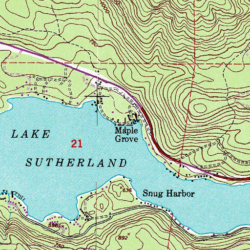 Topographic Map of Maple Grove, WA