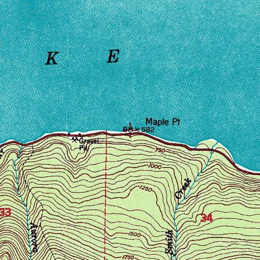 Topographic Map of Maple Point, WA