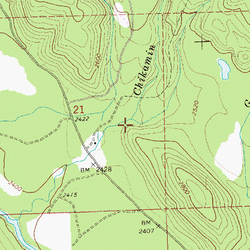 Topographic Map of Marble Creek, WA