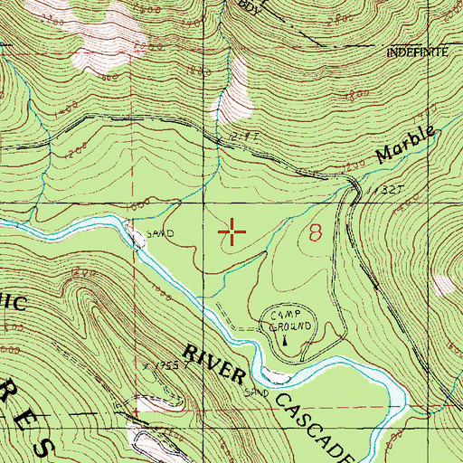 Topographic Map of Marble Creek Campground, WA