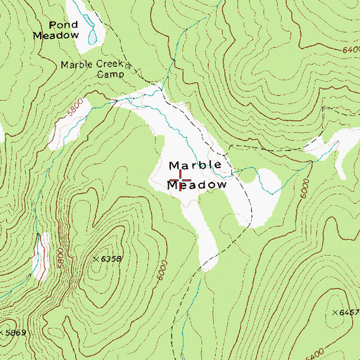 Topographic Map of Marble Meadow, WA