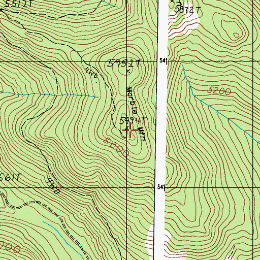 Topographic Map of Marble Mountain, WA