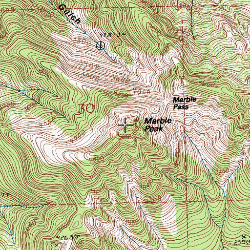 Topographic Map of Marble Peak, WA
