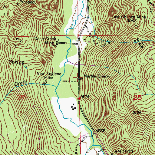 Topographic Map of Marble Quarry, WA