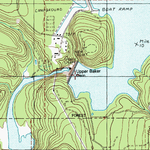 Topographic Map of Marble Rapids, WA