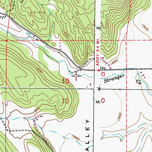 Topographic Map of Marble Valley, WA