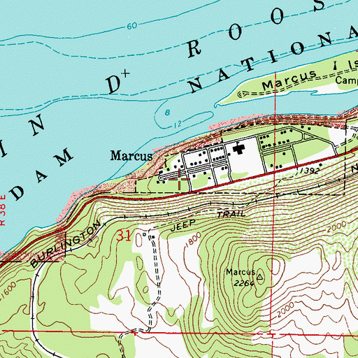 Topographic Map of Marcus, WA