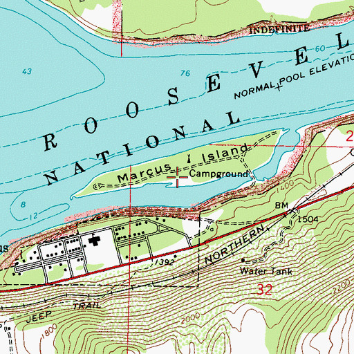 Topographic Map of Marcus Island, WA