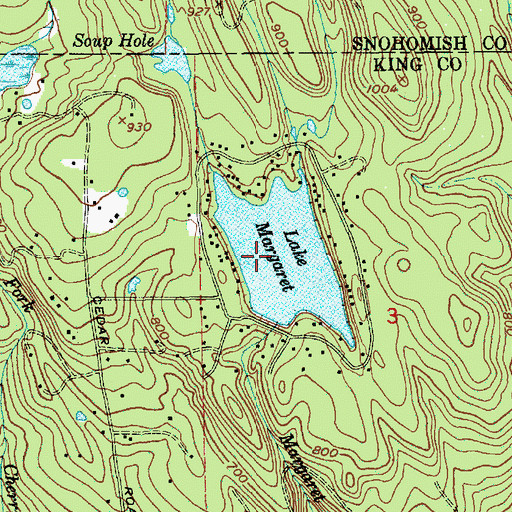 Topographic Map of Lake Margaret, WA
