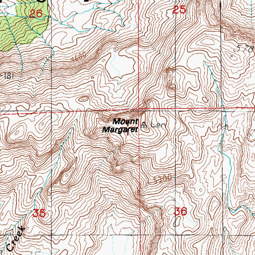 Topographic Map of Mount Margaret, WA