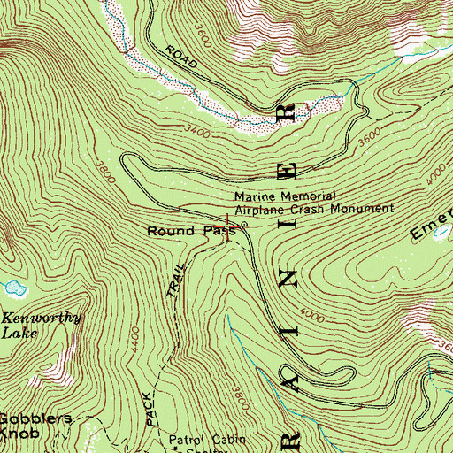 Topographic Map of Marine Memorial Airplane Crash Monument, WA