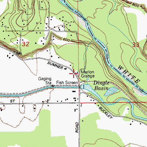 Topographic Map of Marion Grange, WA