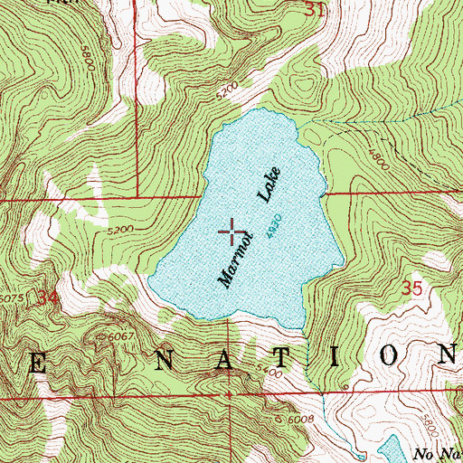 Topographic Map of Marmot Lake, WA