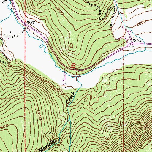 Topographic Map of Martella Creek, WA