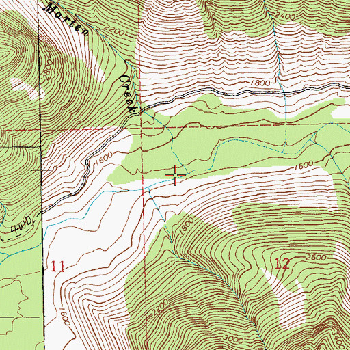 Topographic Map of Marten Creek, WA