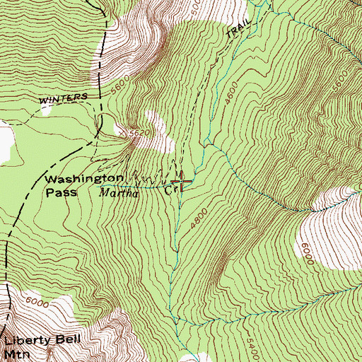 Topographic Map of Martha Creek, WA