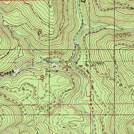 Topographic Map of Martin Creek, WA