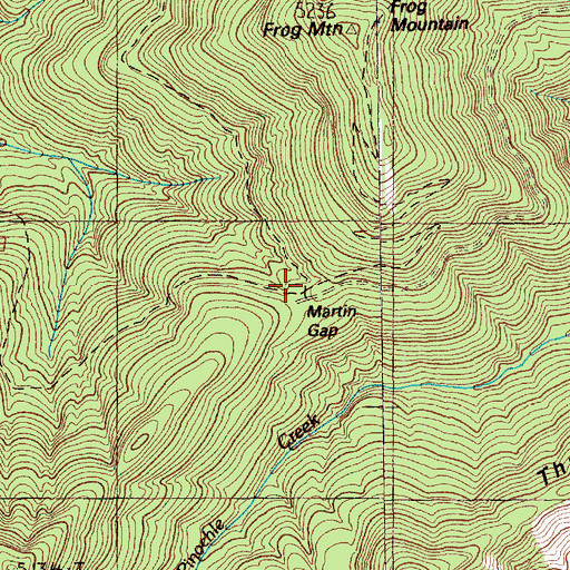 Topographic Map of Martin Gap, WA
