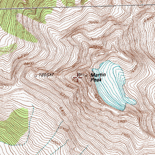 Topographic Map of Martin Peak, WA