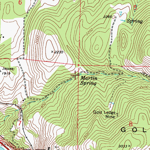 Topographic Map of Martin Spring, WA