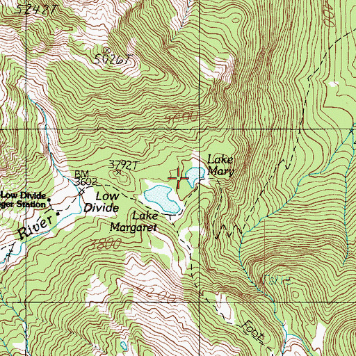 Topographic Map of Lake Mary, WA