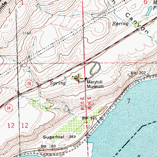 Topographic Map of Maryhill Museum, WA