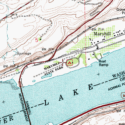 Topographic Map of Maryhill State Park, WA