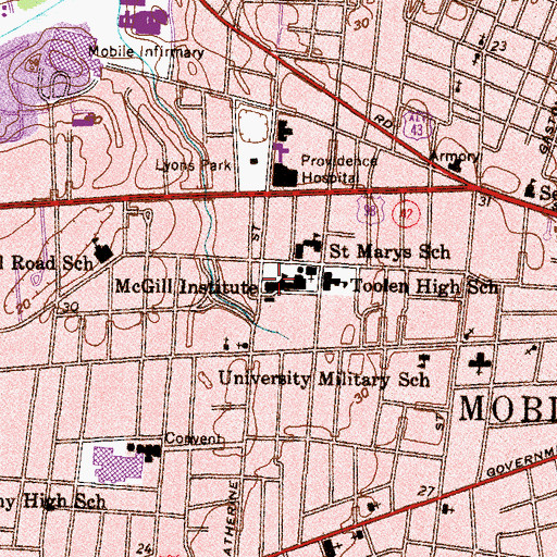 Topographic Map of McGill Institute, AL