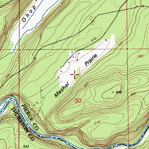 Topographic Map of Mashel Prairie, WA