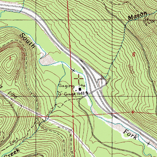 Topographic Map of Mason Creek, WA