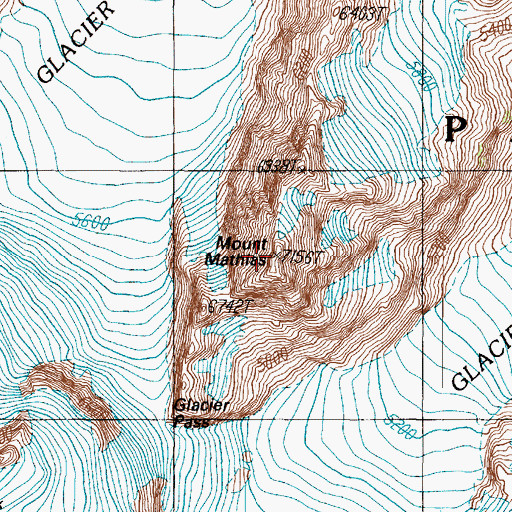 Topographic Map of Mount Mathias, WA