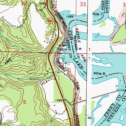 Topographic Map of Matsen Creek, WA