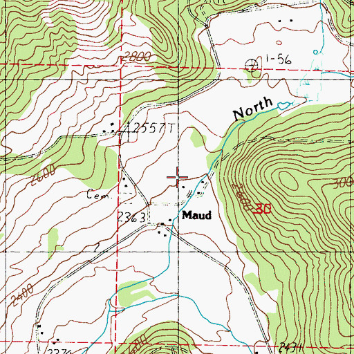 Topographic Map of Maud, WA