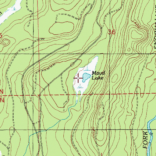 Topographic Map of Maud Lake, WA