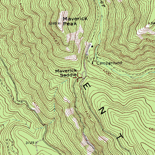 Topographic Map of Maverick Saddle, WA