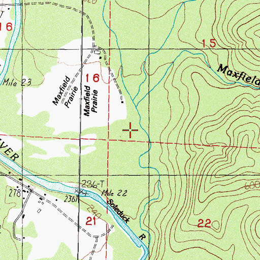 Topographic Map of Maxfield Creek, WA
