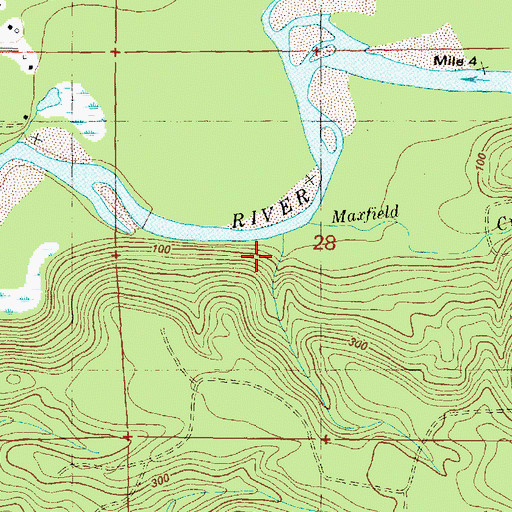 Topographic Map of Maxfield Creek, WA