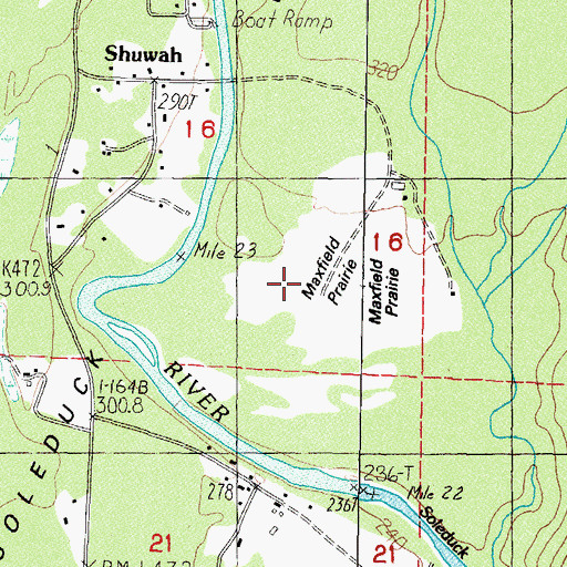Topographic Map of Maxfield Prairie, WA
