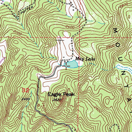 Topographic Map of May Lake, WA